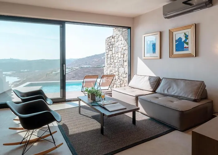 Semesterbostad Luxury Sea View Private Pool - Exclusive At Elia Mykonos *